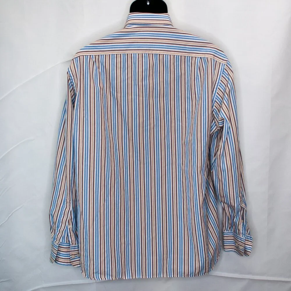 J Crew Striped Button Down Shirt Mens M 15 15.5 Long Sleeve Pocket Office NN12